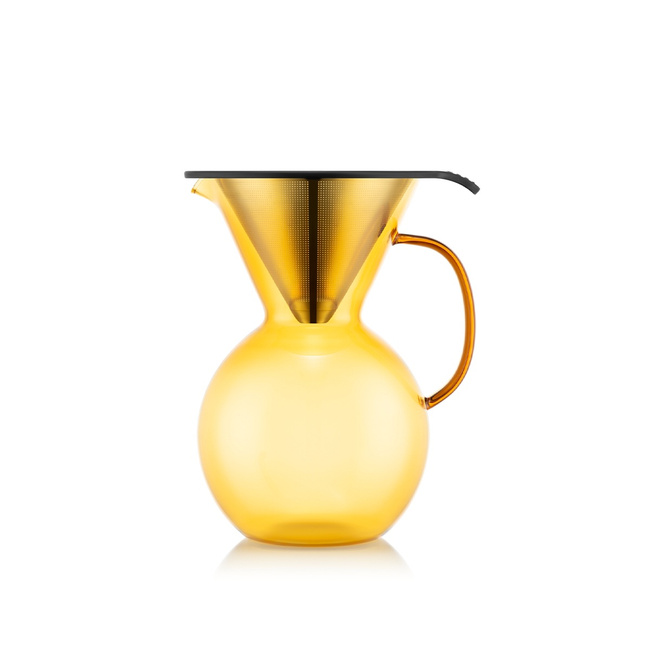 Zaparzacz do kawy przelewowej Bodum Pour Over MoMA ze stalowym filtrem, żółty