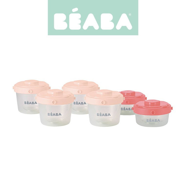 Beaba Zestaw słoiczków Clip 6 szt. 60 ml i 120 ml Pink