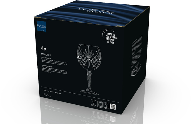 Kieliszki do ginu Lyngby Glas Melodia, szkło kryształowe, 650 ml, 4 sztuki