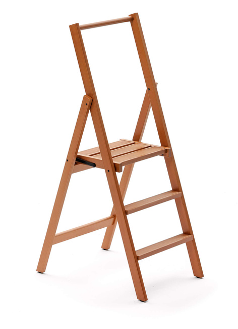 Drabina domowa Arredamenti Kimora 3, 3 stopnie z drewna bukowego, 116 cm, brązowa