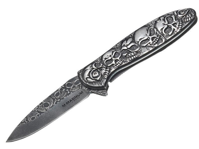 Nóż składany Boker Magnum Dia de los Muertos z motywem czaszek, ostrze 8,5 cm 440A
