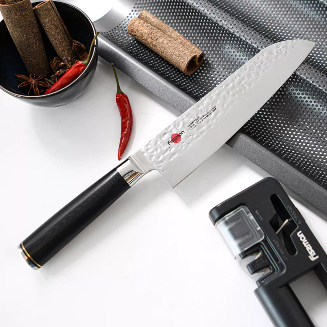 Fissman Sasaki Kojiro Nóż Kuchenny Santoku 18 cm Stal AUS-8 Rękojeść G10