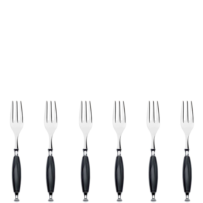 Country Czarny Zestaw 6 Widelczyków Do Ciasta W Pudełku - Bugatti