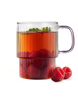 Szklanki ryflowane borokrzemowe z różowym uchem 350ml zestaw 2 szt Livio Vialli Design