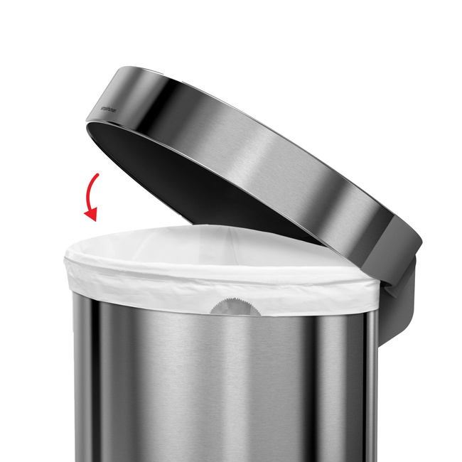 Kosz pedałowy półokrągły Simplehuman CW2029, 60 l, stal szczotkowana