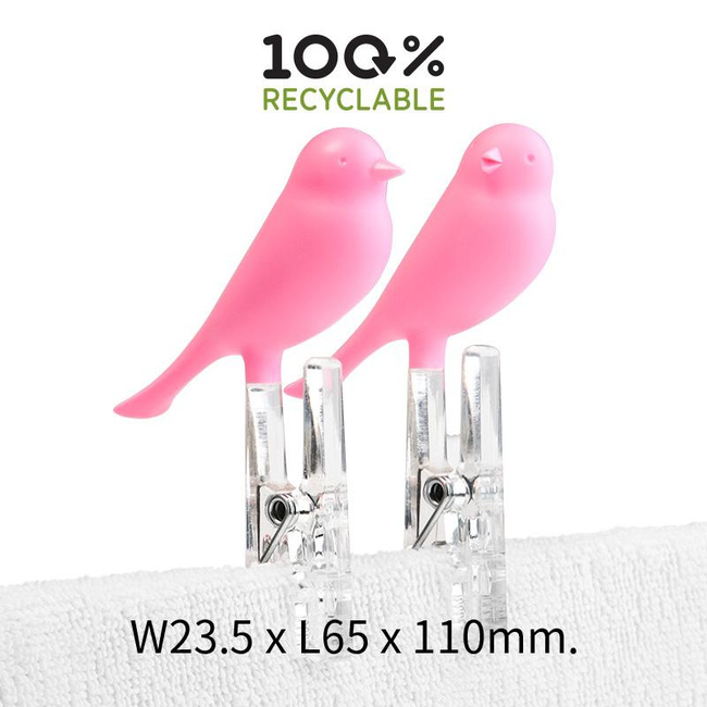 Klamerki plastikowe różowe Qualy 