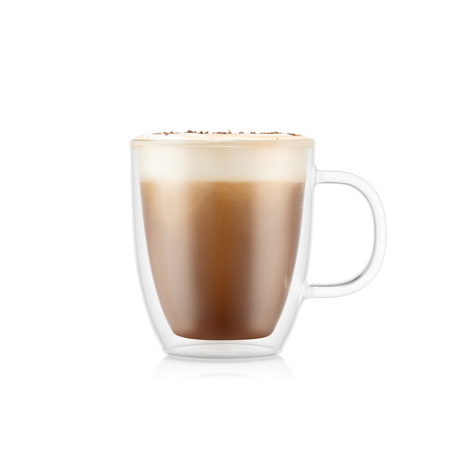 Kubki z podwójną ścianką Bistro 450 ml 2 szt transparent