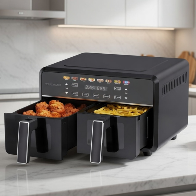 Frytkownica beztłuszczowa dwukomorowa Wartmann WM-2511 11L Dual Air Fryer 3w1 Infrared