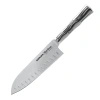 Małe santoku Samura Bamboo 13,7 cm, stalowa rękojeść w kształcie bambusa