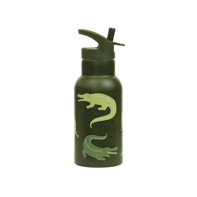 Kubek ze słomką dla dzieci Crocodiles 350 ml - A Little Lovely Company