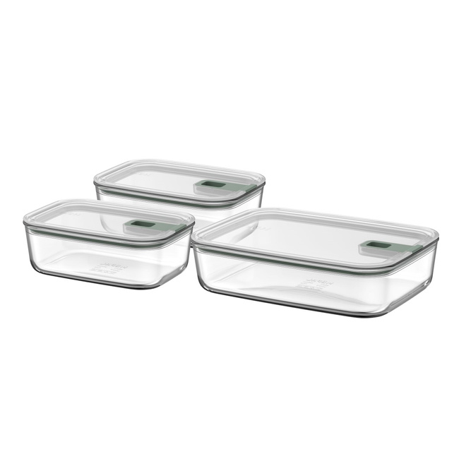 Zestaw 3 pojemników szklanych Easyclip 2.0 2x1000ml 2250ml Sage Mepal