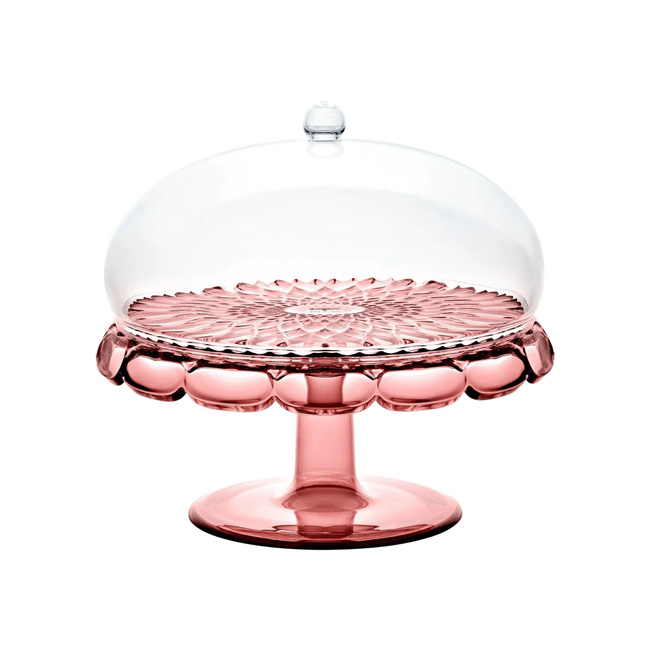 Patera na ciasto z kloszem Guzzini Vanity 30 cm, fiołkoworóżowa