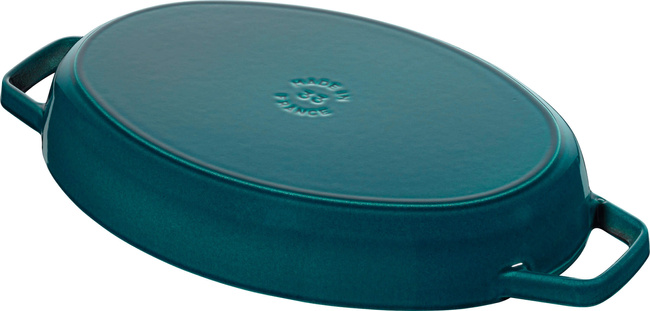 Owalna żeliwna brytfanna do ryb 32 cm, Morski - Staub