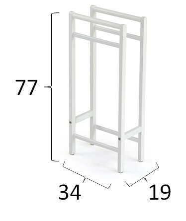Arredamenti Salvi' Stojak na ręczniki - 77 x 34 cm, Biały
