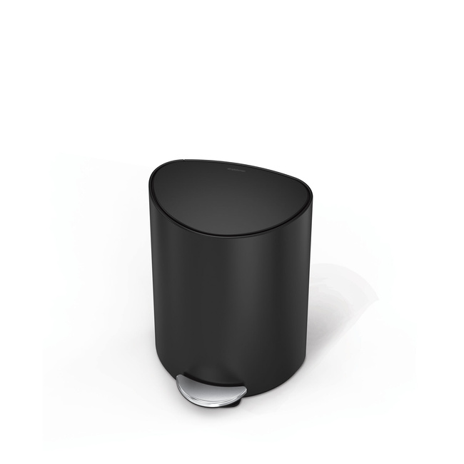 Kosz pedałowy Simplehuman CW2109, 6 l, półokrągły, matowa czerń