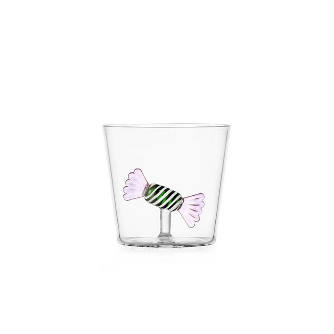 Szklanka Ichendorf Milano Sweet & Candy z różowo-zielonym cukierkiem, 300 ml