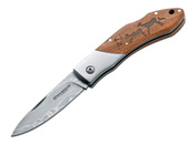 Nóż składany Boker Magnum Caveman Damast, głownia 8,2 cm, rękojeść z drewna