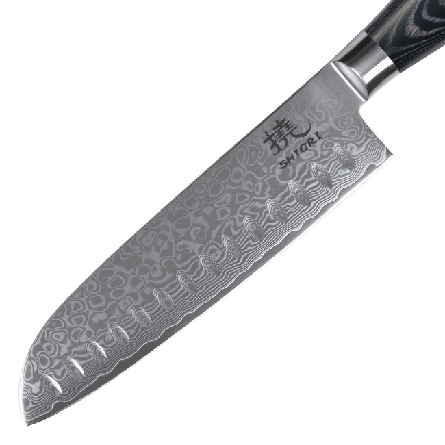 Shiori - 3-Set Kuro Murō + Santoku + Sifu - Zestaw Trzech Noży Ze Stali Damasceńskiej
