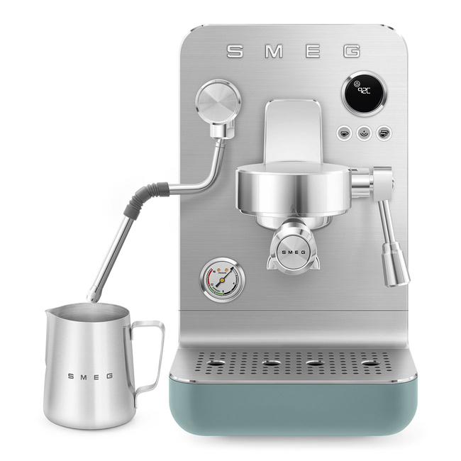 Smeg - Ekspres Do Kawy, Kolbowy Ekspresy Do Kawy, Kolbowe, Minipro Emc02Egmeu Szmaragdowy (Mat)