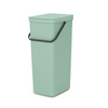 Kosz do segregacji Brabantia Sort & Go 40 l Jade Green ze wspornikiem ściennym