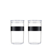 Pojemniki do przechowywania Presso 1 l Black 2 szt.