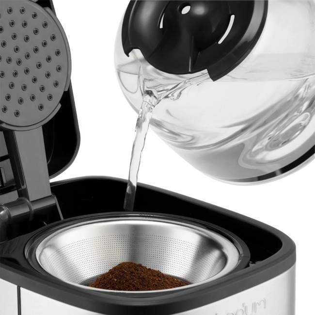 Ekspres przelewowy Bodum Bistro 1,5 l z programatorem, 12 filiżanek, srebrny