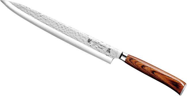 Nóż Sashimi Tamahagane Tsubame Brown Vg-5, Stalowa Klinga 27cm - Profesjonalny Japoński Nóż Do Sushi