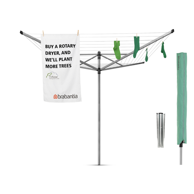 Suszarki ogrodowe Lift O Matic 60 m szare do gruntu z pokrowcem - Brabantia