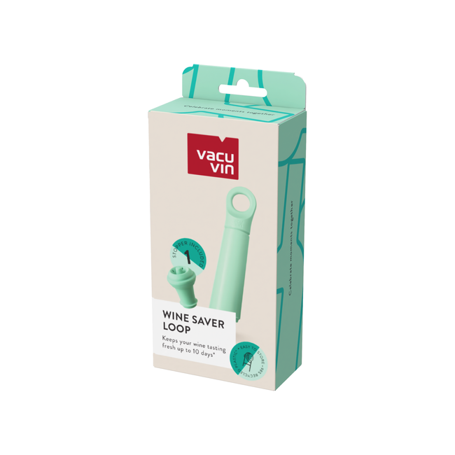 Pompka próżniowa do wina Vacu Vin Wine Saver Loop Jade z 1 korkiem