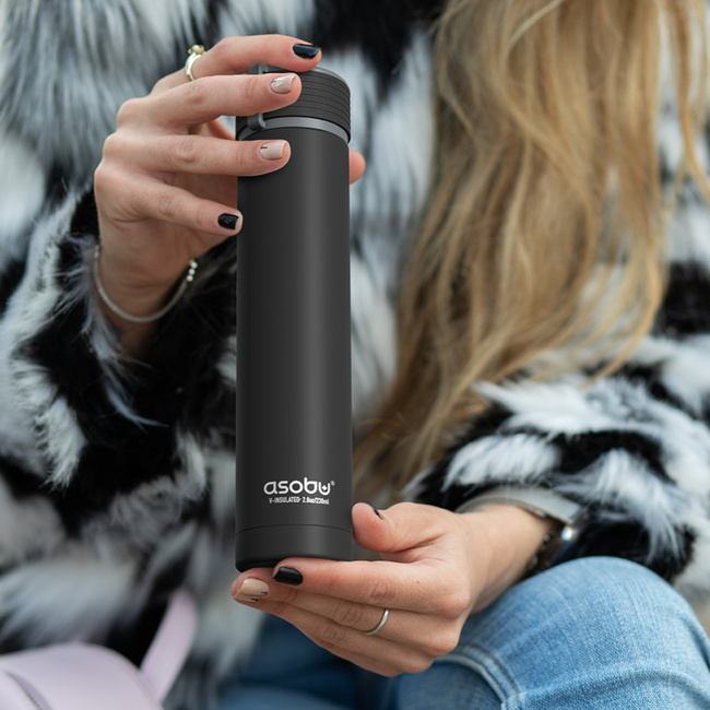 Asobu Butelka Termiczna Skinny Mini Black, 230ml