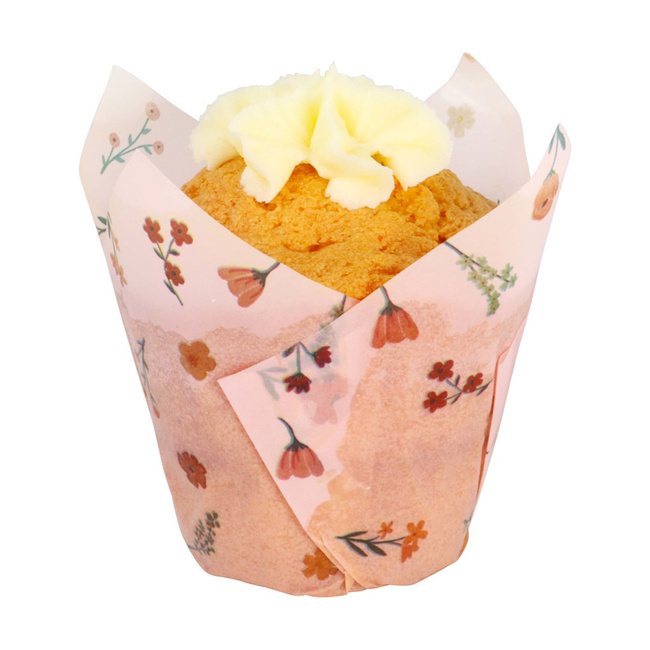 Pme Papilotki tulipanowe do muffinek - Różowe kwiaty (24 sztuki)