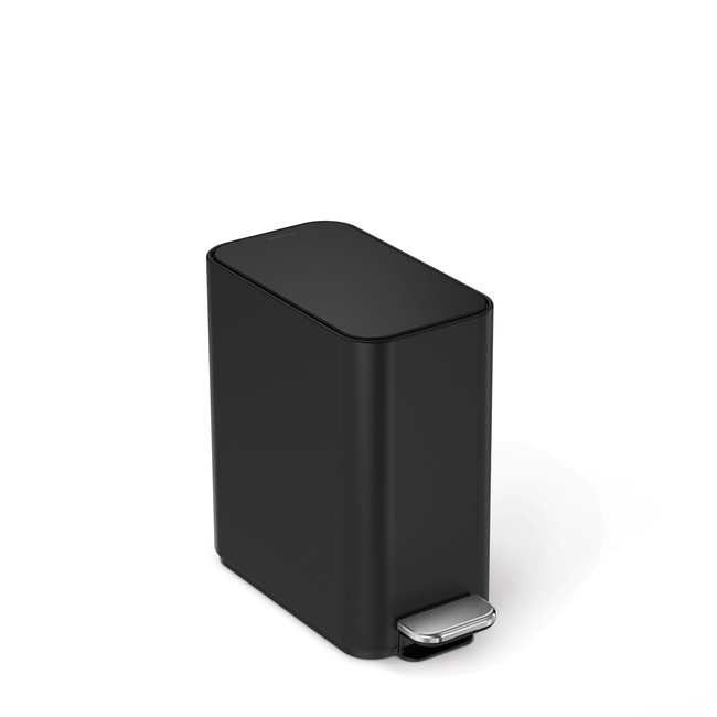 Kosz na śmieci pedałowy 5l - matowa czarna stal - Simplehuman