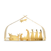 Szopka świąteczna Alessi Bark Crib BM09 GD, stal pozłacana 24 karatowym złotem
