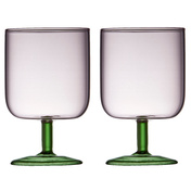 Kieliszki do wina Lyngby Glas Torino 300 ml, różowy i zielony, 2 sztuki