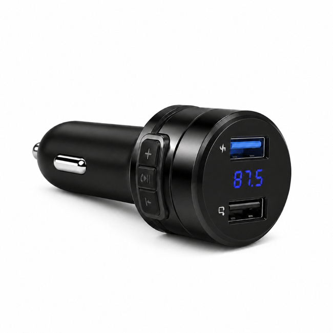 Transmiter FM Extralink Smart Life z Bluetooth i ładowarką 2x USB-A, czarny