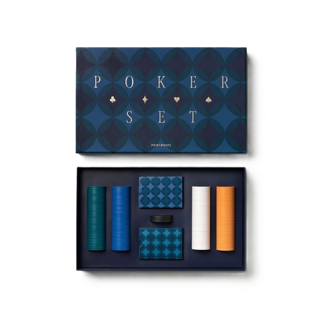 Zestaw do pokera Printworks Classic Art of Poker Diamonds, żetony i karty