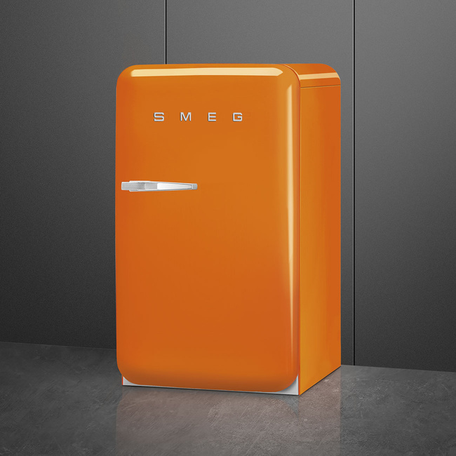 Smeg - Chłodziarko-zamrażarka, Pomarańczowy 50's Style Fab10Ror6 Pomarańczowy (Chromowany Uchwyt).