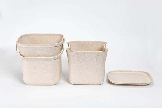 Plastia Kosz Na Bioodpady Z Wkładem 6 Ltr - Kremowy