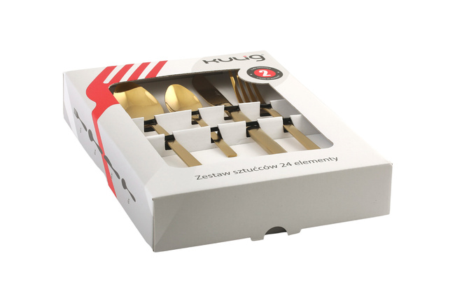 Komplet Sztućców Piano Gold 24 Sztuki W Pudełku 29330 - Kulig