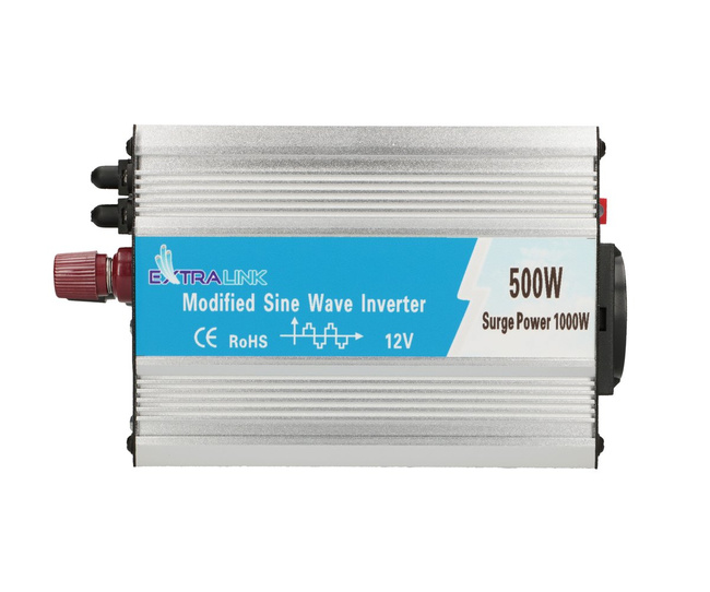Przetwornica napięcia Extralink OPIM-500W, 12 V na 230 V, modyfikowany sinus, USB-A i USB-C