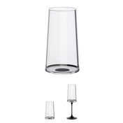 Kieliszki do szampana wąskie Trebonn SplitGlass 320 ml, czarny zaczep, 2 czasze bez nóżki