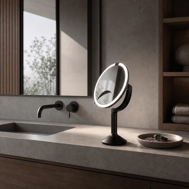 Lusterko kosmetyczne Simplehuman Sensor Mirror Trio ST3068, matowa czerń