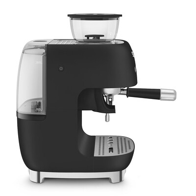 Smeg - Ekspres do kawy, kolbowy z wbudowanym młynkiem EGF03BLMEU 50's Style - czarny