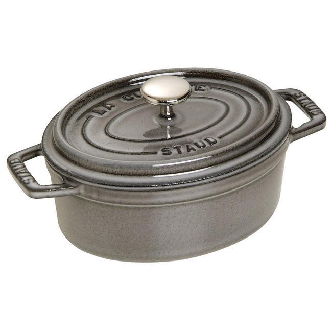 La Cocotte Garnek Żeliwny Owalny 1 ltr, Grafitowy - Staub