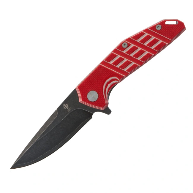 Nóż składany Womsi Falke, stal S90V, rękojeść G10 czerwono-biała, ostrze 9 cm