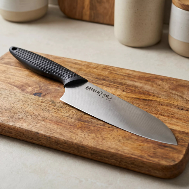 Samura Golf Nóż Kuchenny Santoku AUS-8, ostrze 18 cm