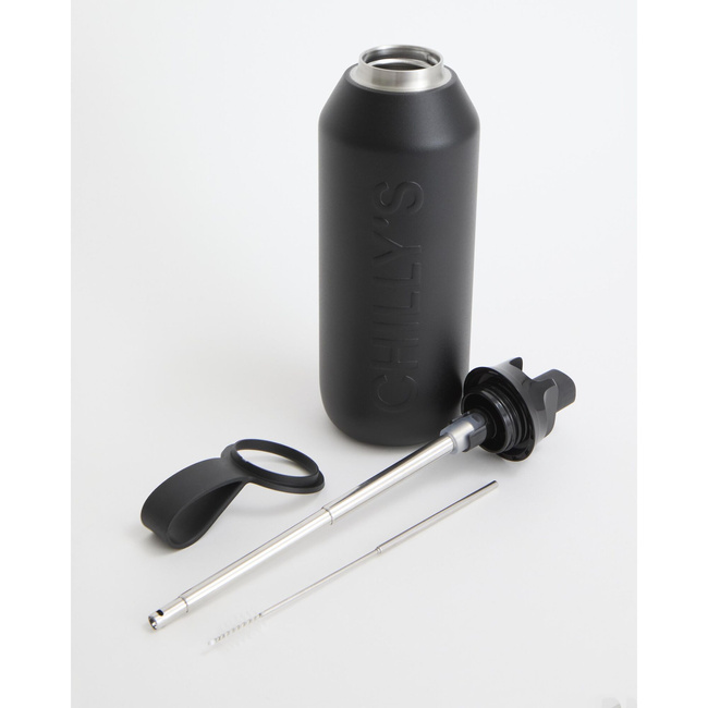 Butelka termiczna Chilly's Series 3 Flip ze słomką, 500 ml, Onyx