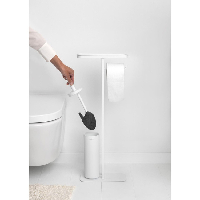 Stojak na papier toaletowy i szczotka do WC Mindset - biały - Brabantia