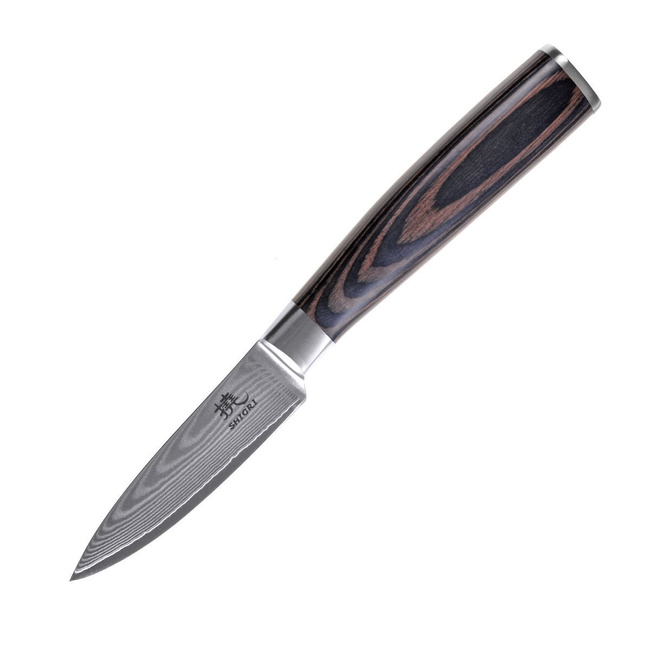 Shiori - 3-Set Chairo Shōto + Santoku + Sifu - zestaw trzech noży ze stali Damasceńskiej
