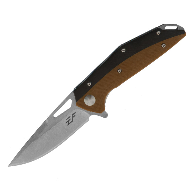Welde Nóż Składany D2F55 EDC, Ostrze 9 cm Stal D2, Rękojeść G10 Czarno-Brązowy
